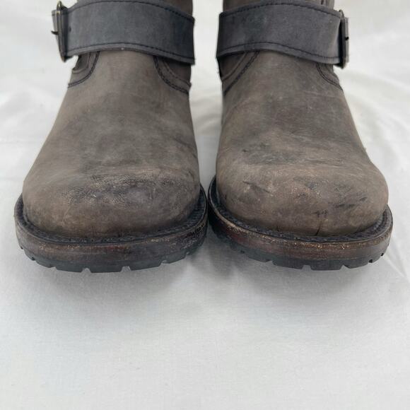 Freebird By Steven Prince Boot Gray Engineer Buckle Biker Moto Boots Size 7 - Picture 9 of 16